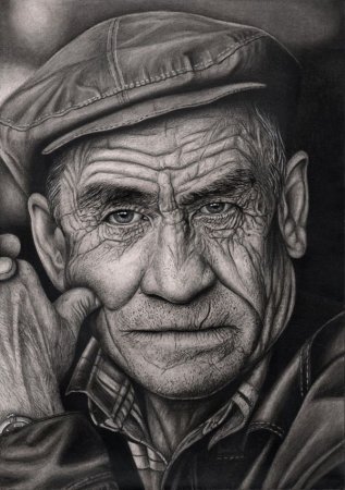 дедушка нарисованный карандашом