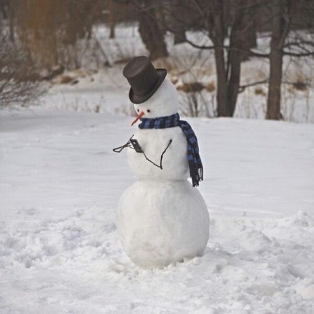 снеговик в шляпе