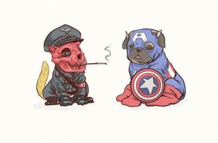 Капитан Америка и его заклятый враг Красный Череп
